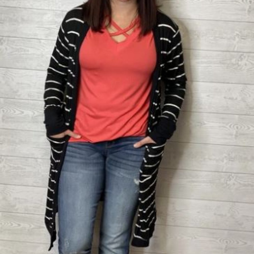 Striped to Perfection striped cardi